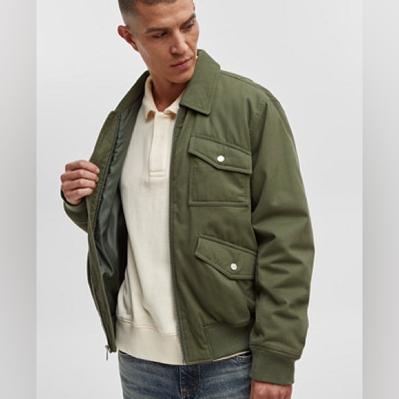 mode of one Other - Mode of One Medium Utility Bomber Jacket Military Green Multiple Pockets Medium